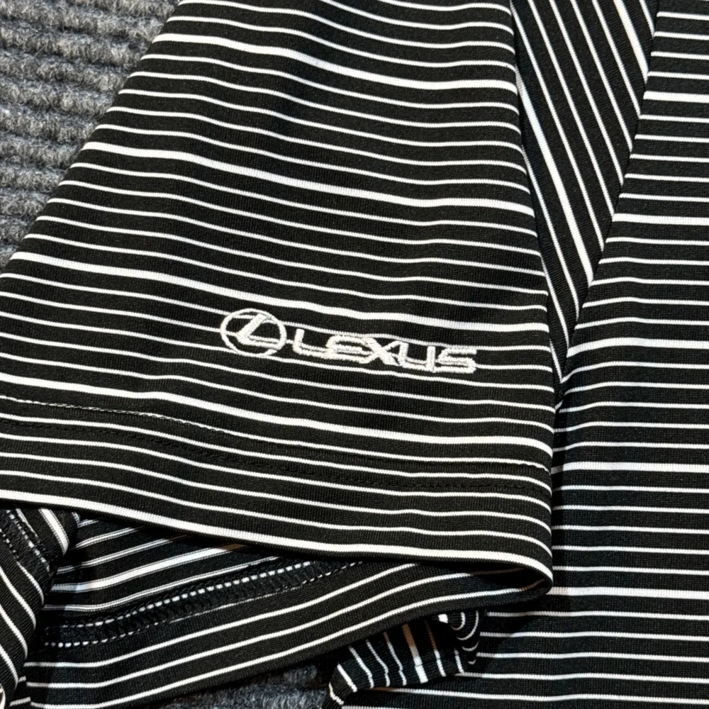 Adidas Golf US Open Merion 2013 Polo Shirt L Black White Climalite Striped Lexus